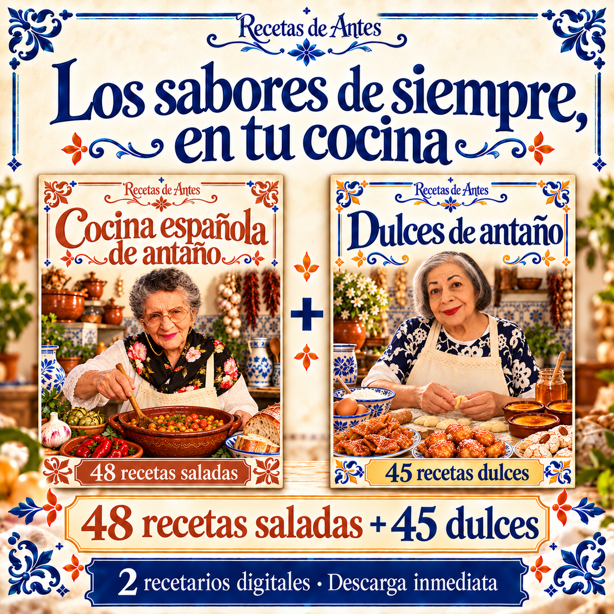 Portada del paquete Los sabores de siempre: ambos recetarios y 93 recetas